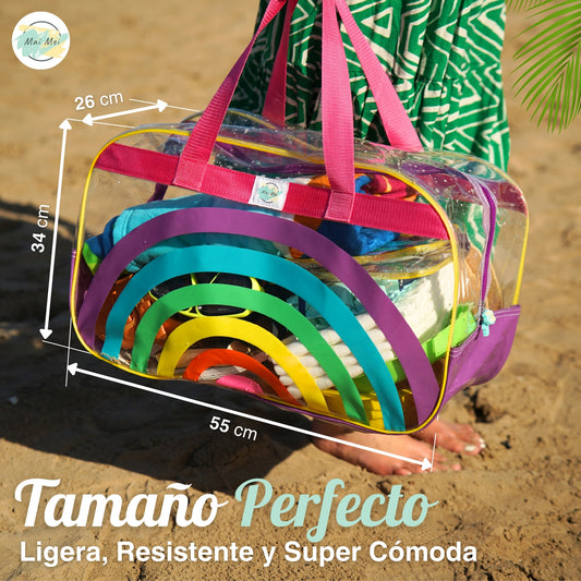 Bolso de playa Maxibag Rainbow más neceser